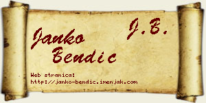 Janko Bendić vizit kartica